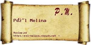 Pál Melina névjegykártya